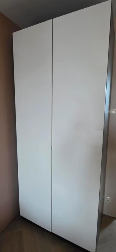 IKEA PAX kast 201x100 Grijsbruin - wit hoogglans deur, Huis en Inrichting, Ophalen, Met deur(en), Gebruikt, 200 cm of meer