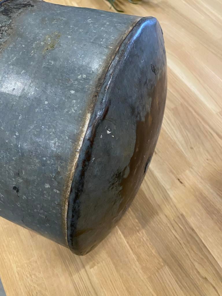 Industriële vaas - Zinken bloempot, Ophalen of Verzenden