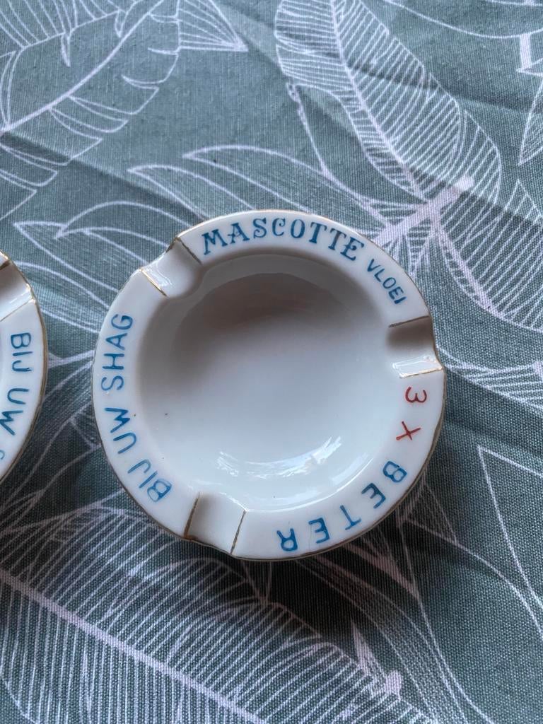 2x Mascotte vloei Shag tabak reclame asbak vintage, Ophalen of Verzenden, Zo goed als nieuw, Asbak