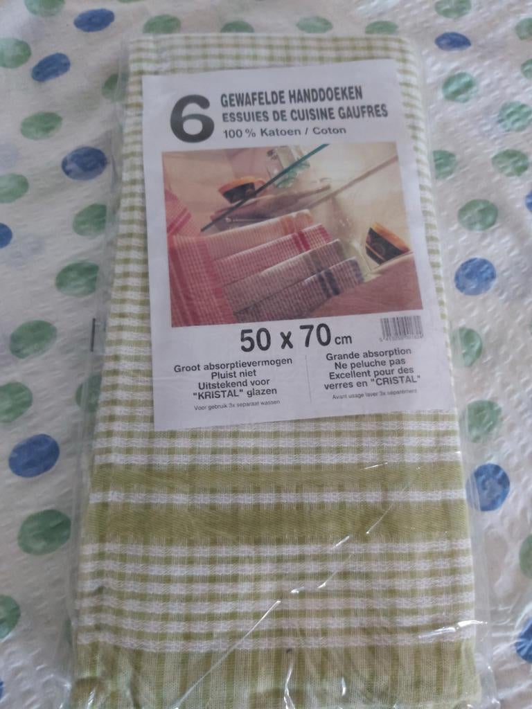 6 keukenhandoeken nieuw, Ophalen, Nieuw, Wit