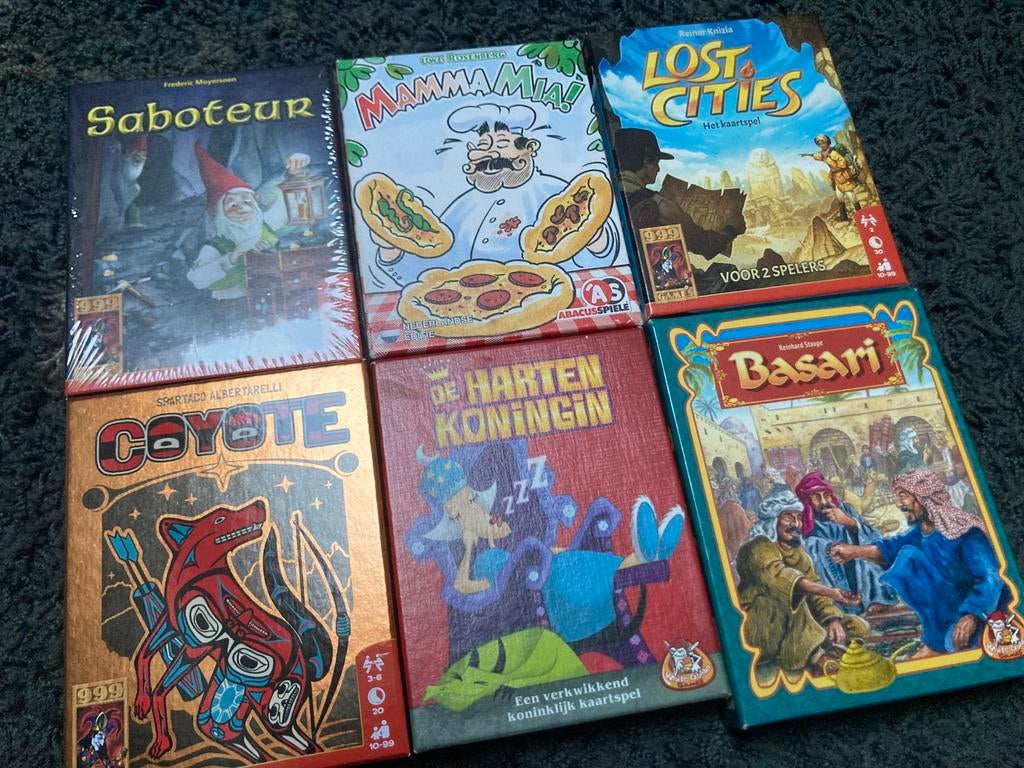 Saboteur, Mamma Mia, Lost Cities, Coyote, Basasi, Ophalen of Verzenden, Zo goed als nieuw