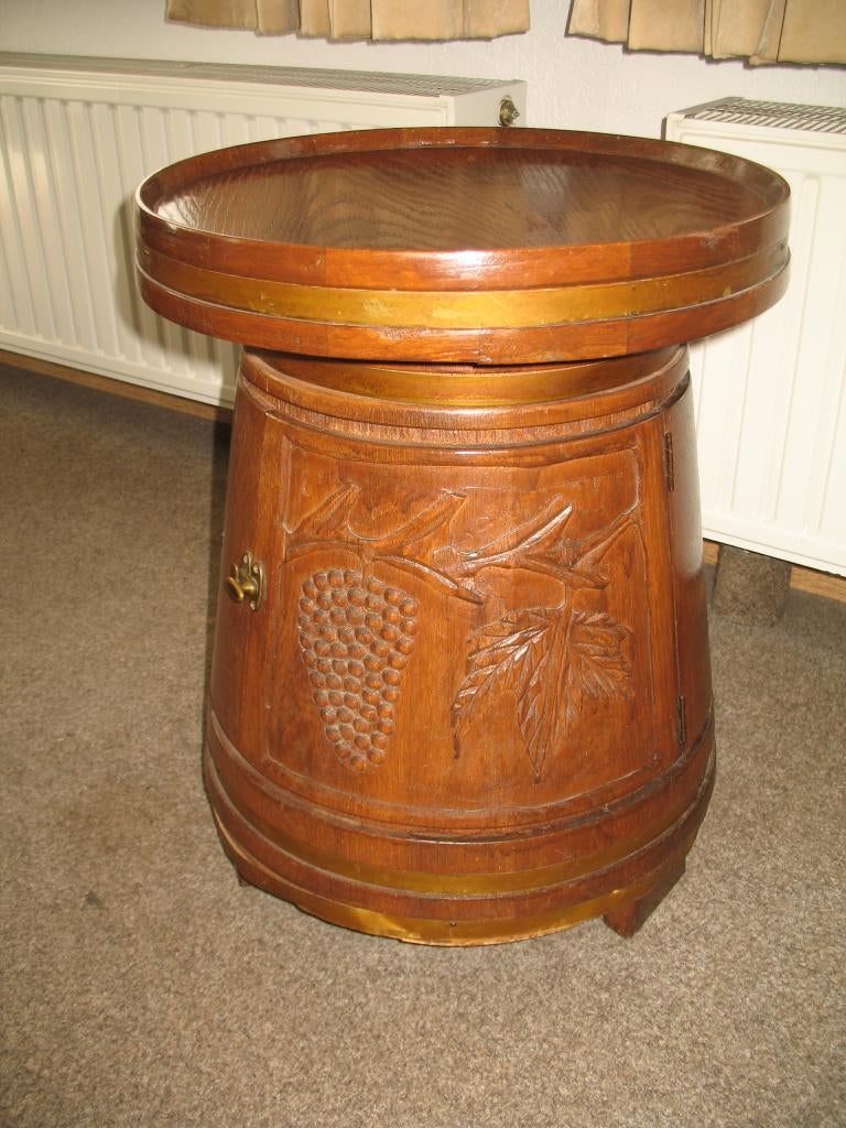 Houten Ton met Deurtje Bewerkt Fruitmotief * Puur Vintage, Ophalen, Gebruikt