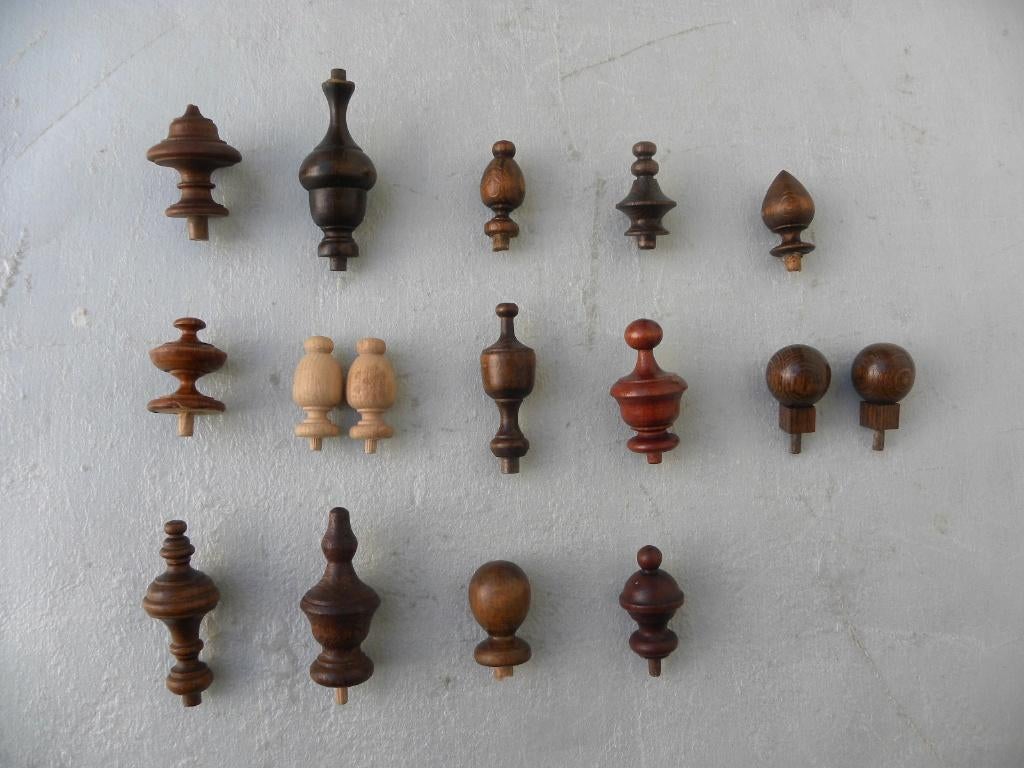 Houten tollen in zwarte tas, Antiek en Kunst, Ophalen of Verzenden