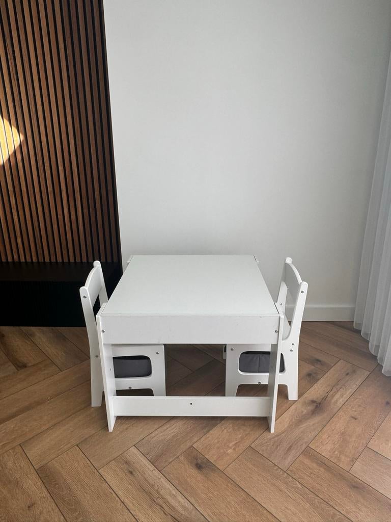 HOMCOM kinderspeeltafel met stoel tafel met opbergruimte 2 in 1