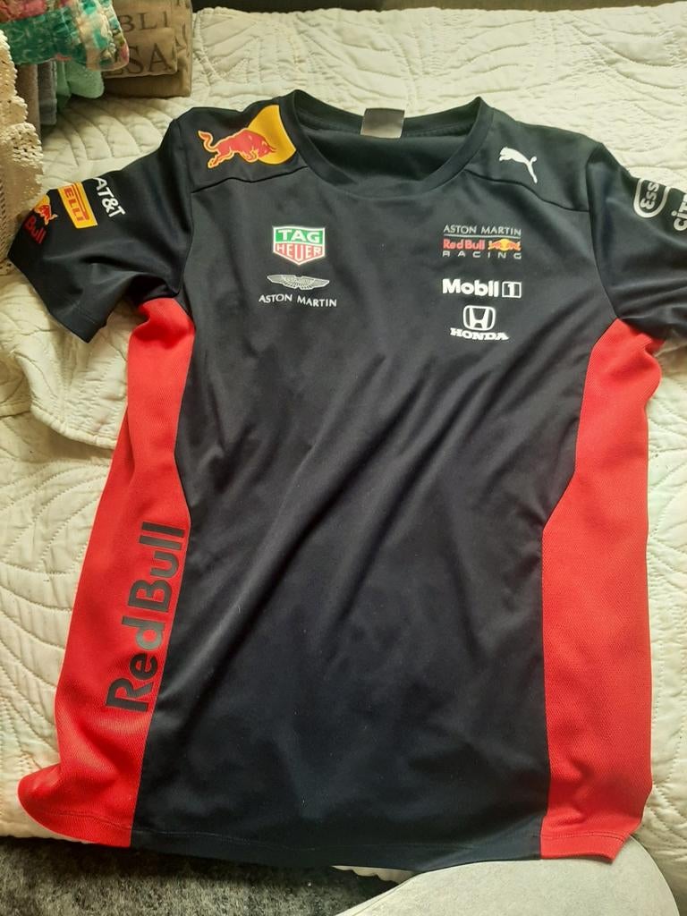 Red Bull Racing F1 Team T-shirt - Zwart/Rood, Ophalen of Verzenden, Zo goed als nieuw, Jongen of Meisje, Shirt of Longsleeve