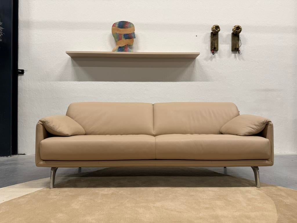 Nieuw Leolux Bora Balanza Bank 3 zits Ceras Shell Leer, Leolux, Ophalen of Verzenden, Rechte bank, Harvink Jori Rolf Benz Design on Stock Eyye Montis