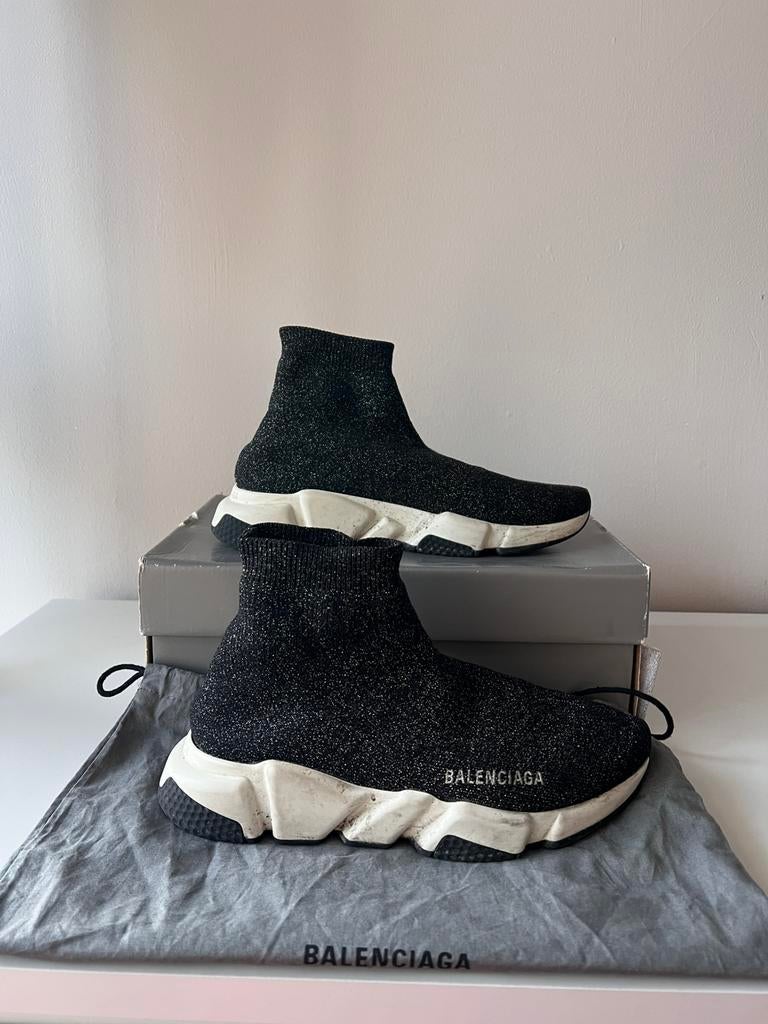 Balenciaga Speed Trainer sneakers – zwart glitter, Overige kleuren, Verzenden, Sneakers of Gympen, Gedragen