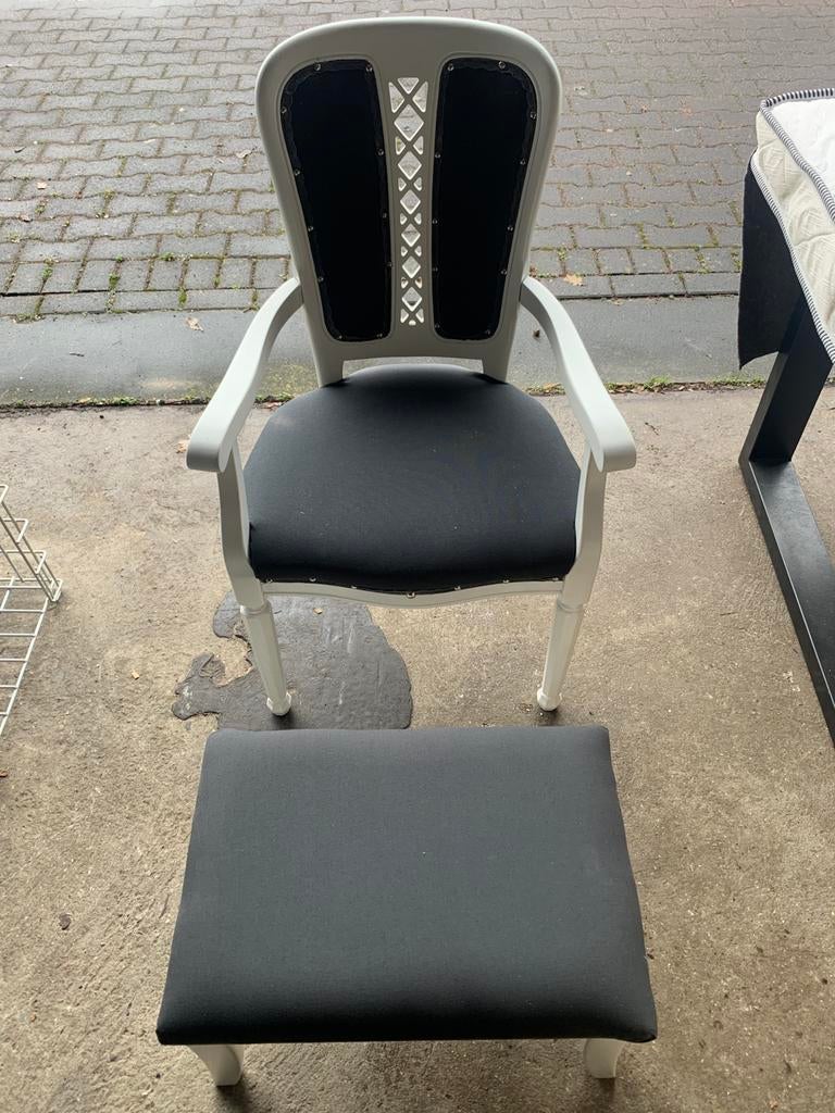 Barok stoel + kruk., Ophalen, Barok, Wit, Zo goed als nieuw