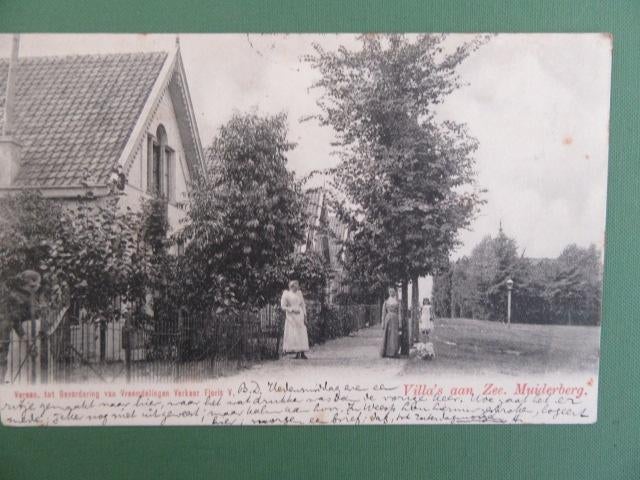 oude ansichtkaart Villa,s aan Zee Muiderberg, Ophalen of Verzenden, Voor 1920, Gelopen, Noord-Holland