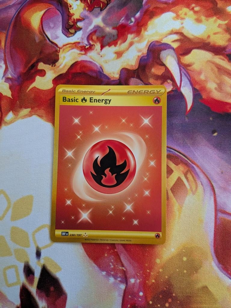 Basic Fire Energy #230 Pokemon Obsidian Flames, Ophalen of Verzenden, Zo goed als nieuw, Losse kaart, Foil