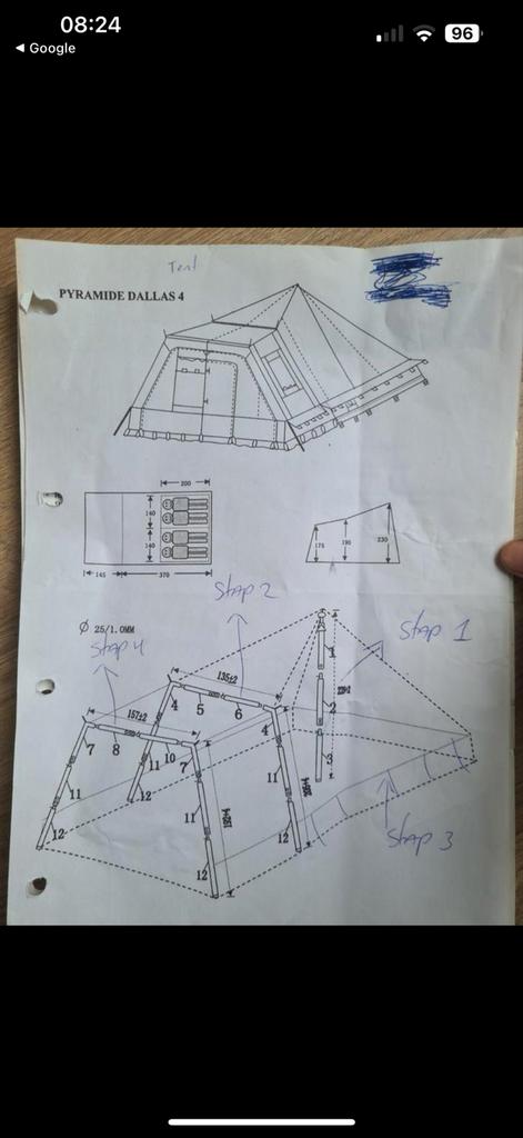 Vrijbuiter Pyramide Dales 4-persoons tent, Ophalen, Gebruikt, Tot en met 4