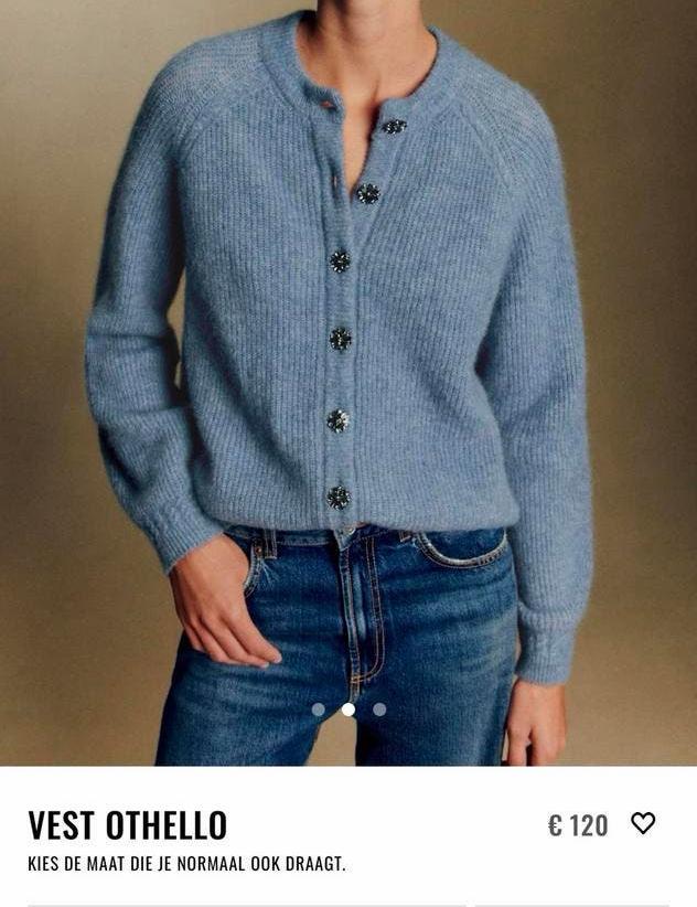 Sezane - vest Othello - ijsblauw XL, Kleding | Dames, Ophalen of Verzenden, Zo goed als nieuw, Maat 46/48 (XL) of groter