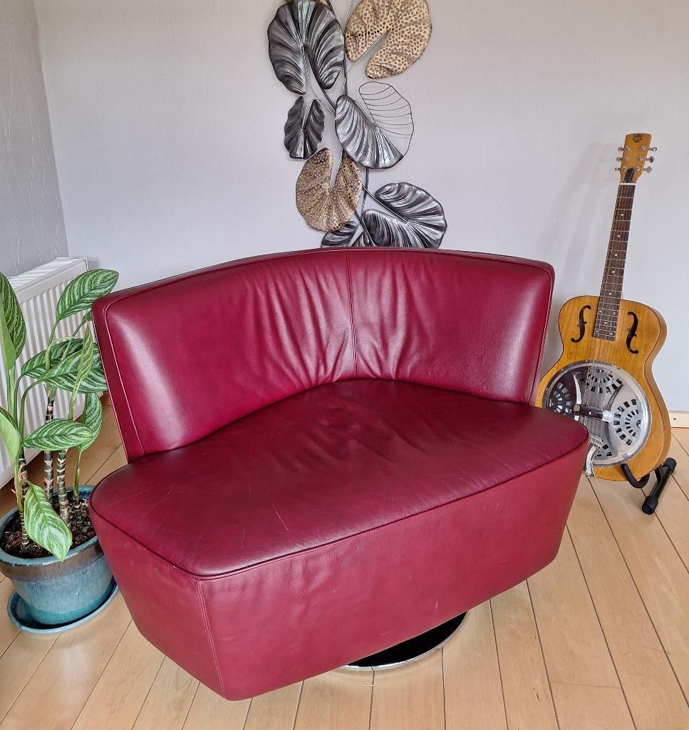 Design leren fauteuil Drift van Walter Knoll (draaibaar), Ophalen, Modern design, Minder dan 75 cm, Zo goed als nieuw