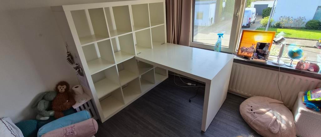 IKEA Kallax meubel met bureau, Ophalen, Opbergruimte, Gebruikt, Spaanplaat of MDF