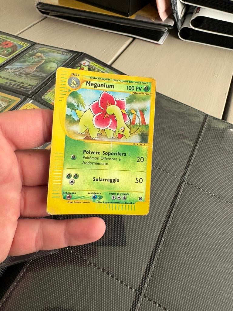 Meganium reverse holo, Ophalen of Verzenden, Zo goed als nieuw, Meerdere kaarten, Foil