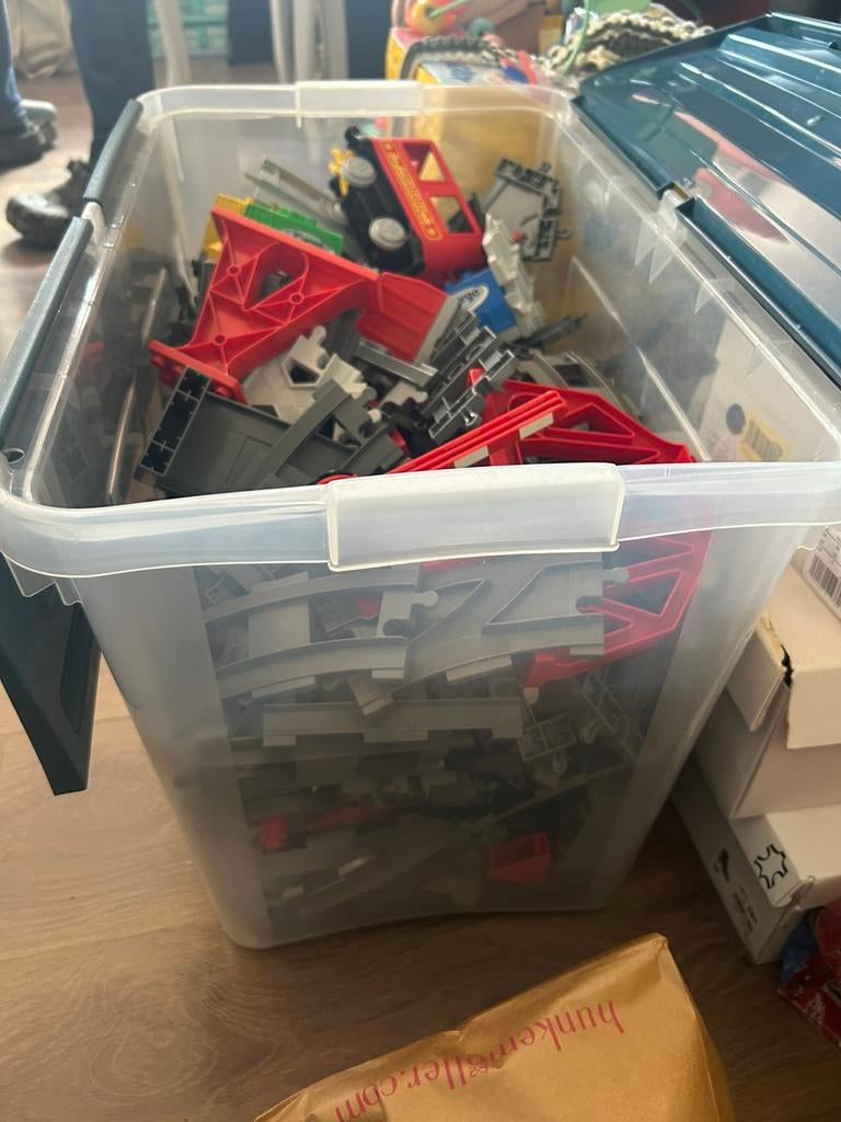 Lego Duplo trein en andere blokken, Ophalen, Zo goed als nieuw, Handmatig, Overige merken