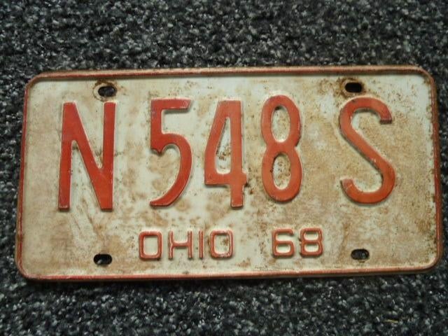 Kentekenplaat licenseplate Ohio 68 1 USA, Verzenden, Gebruikt, Auto's