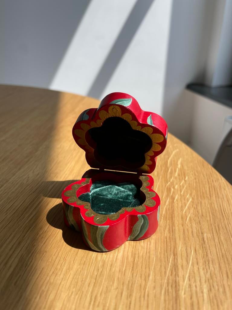 Uniek Rosa de Weerd ringendoosje - Handgeschilderd, Ophalen of Verzenden, Zo goed als nieuw
