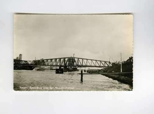 scheepvaart-foto/kaart-IJMUIDEN-VELSEN-spoorbrug, Ophalen of Verzenden, 1940 tot 1960, Gelderland