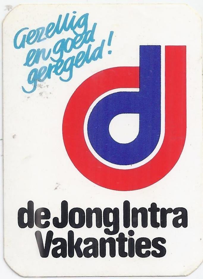 So213 sticker de jong intra vakanties, Ophalen of Verzenden, Zo goed als nieuw, Overige typen