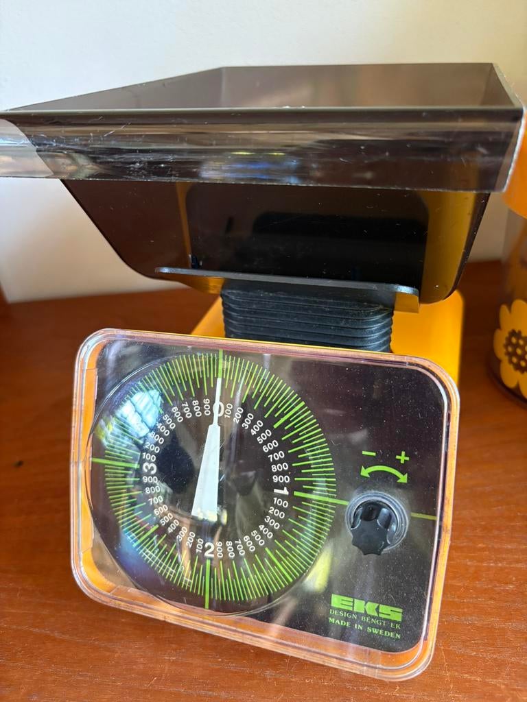 Toffe retro keukenweegschaal EKS made in Sweden, Verzamelen, Ophalen of Verzenden, Huis en Inrichting