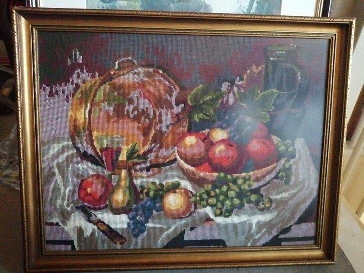 Geborduurd schilderij stilleven, Ophalen of Verzenden