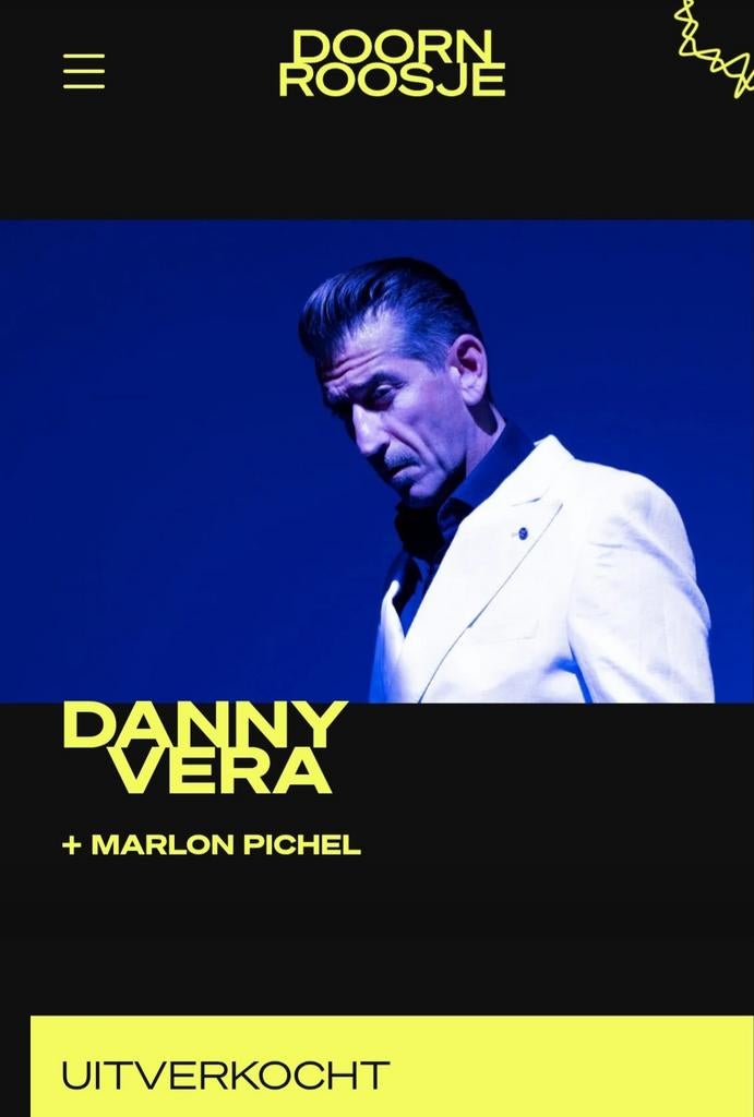 2x tickets Danny Vera/ Doornroosje Nijmegen., Twee personen
