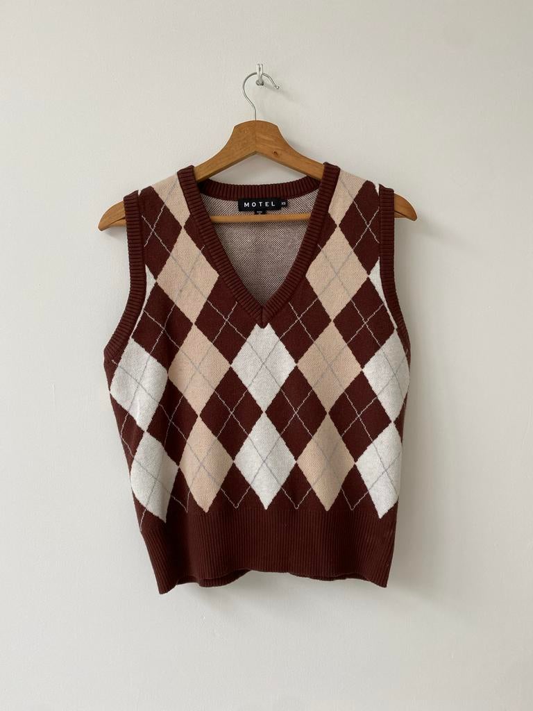 Motel Rocks sweaterVest Bruin XS, Ophalen of Verzenden, Nieuw, Maat 34 (XS) of kleiner, Bruin