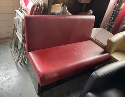 Kunstleder bank rood horeca bank nette staat opruiming, Ophalen, Zo goed als nieuw, Eén, Leer