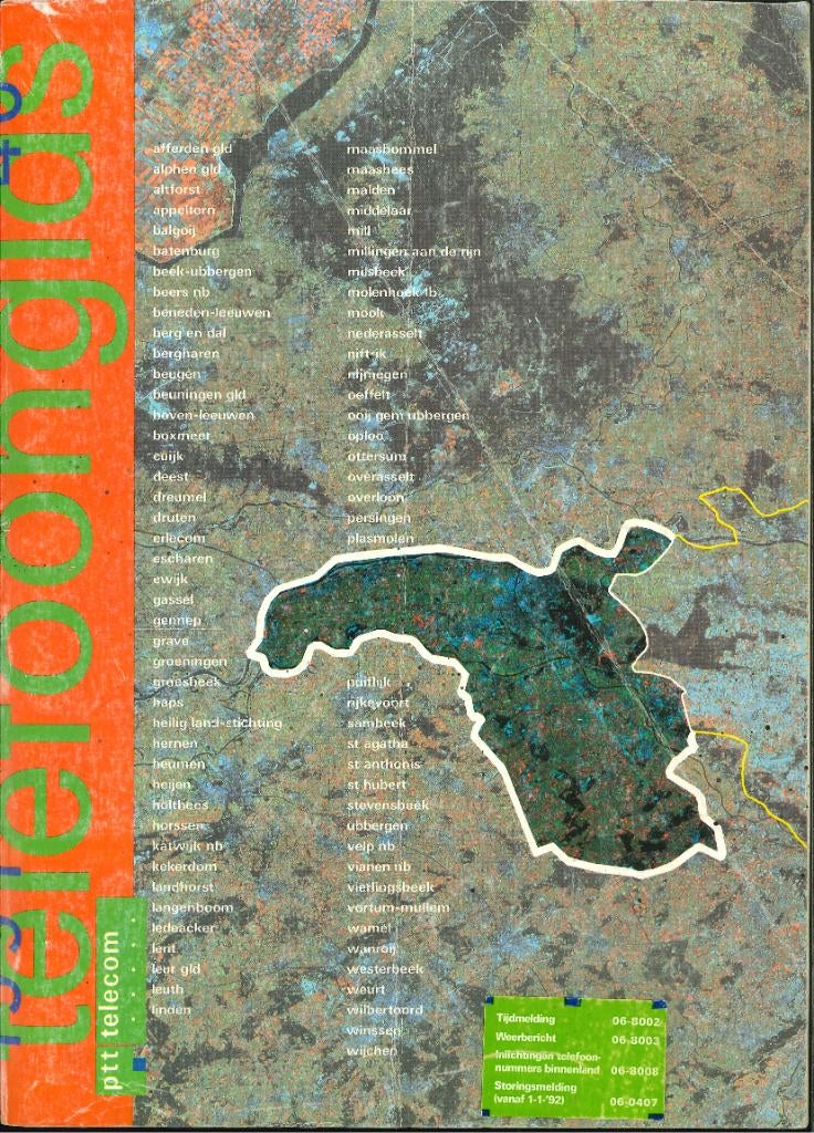 Telefoongids 1991 regio NIJMEGEN BOXMEER, Ophalen of Verzenden, Gelezen, Ptt