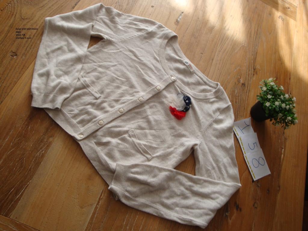 beige gilet met bloem h&m, Meisje, Trui of Vest, H&M, Ophalen of Verzenden