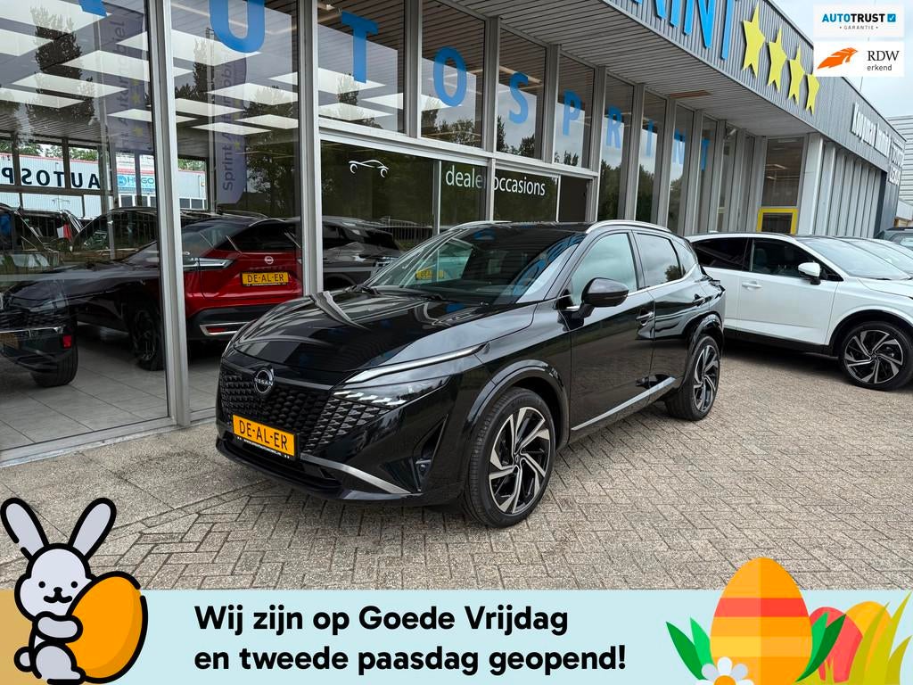 Nissan Qashqai 1.3 MHEV Xtronic Tekna Plus 158PK /PANORAMADA, Gebruikt, 4 cilinders, Zwart, Bedrijf