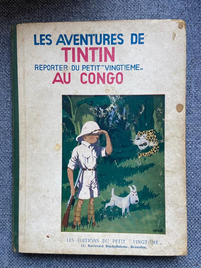 Les aventures de Tintin au Congo 1e druk 1931 Kuifje, Gelezen, Eén stripboek, Ophalen of Verzenden, Hergé