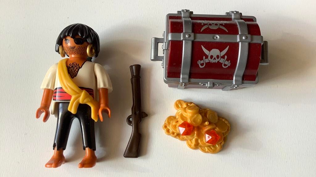 Playmobil 9358 piraat schatkist juwelen goud geweer, Ophalen, Zo goed als nieuw