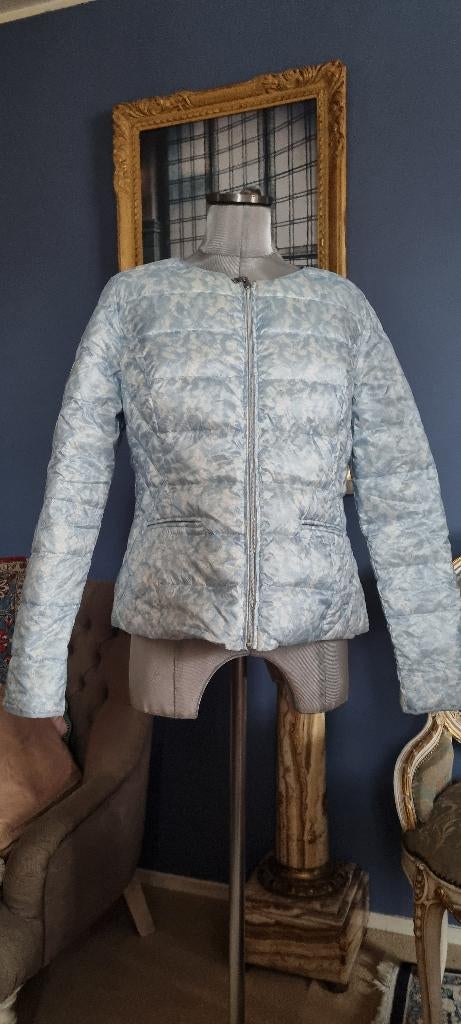 Dons jack veren en dons /dames jas Maura by Claudia Strater, Maat 38/40 (M), Blauw, Nieuw, Ophalen of Verzenden