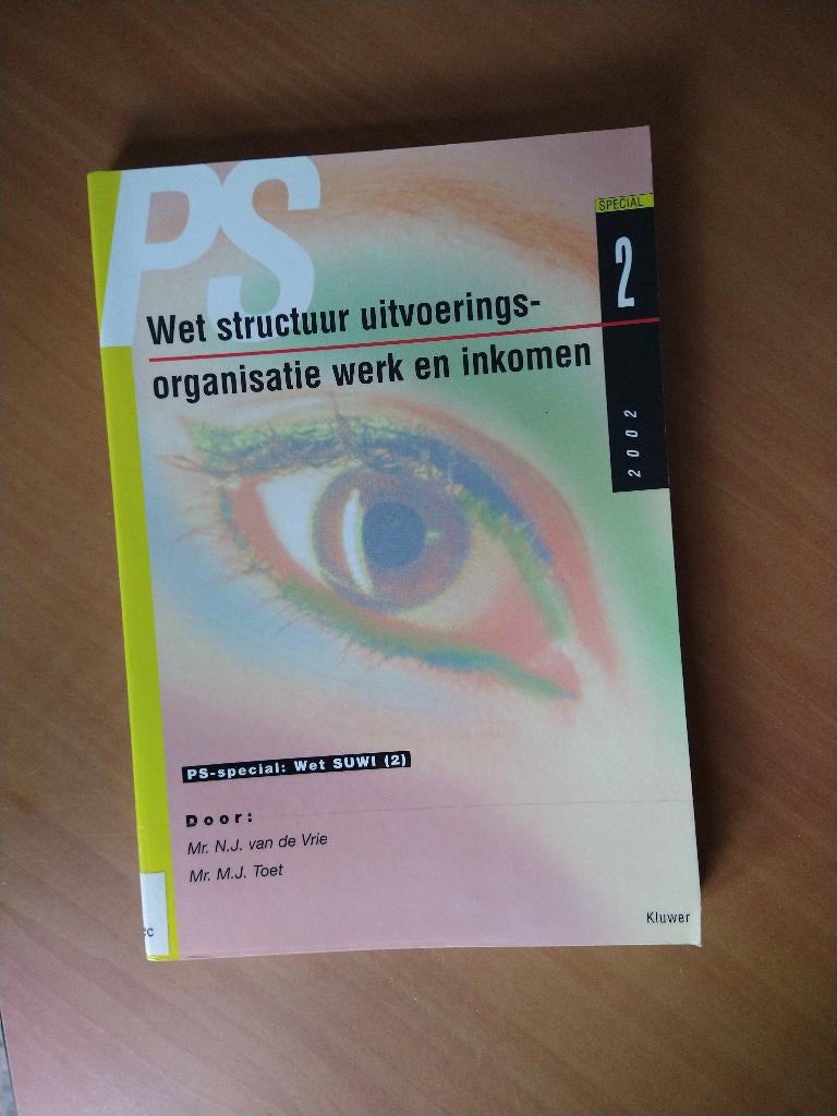 Wet structuur uitvoeringsorganisatie werk en inkomen, Ophalen of Verzenden, Zo goed als nieuw, Sociale wetenschap