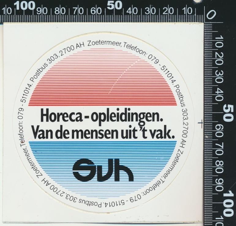 Sticker: SVH - Horeca opleidingen, Verzamelen, Stickers, Zo goed als nieuw, Bedrijf of Vereniging, Ophalen of Verzenden