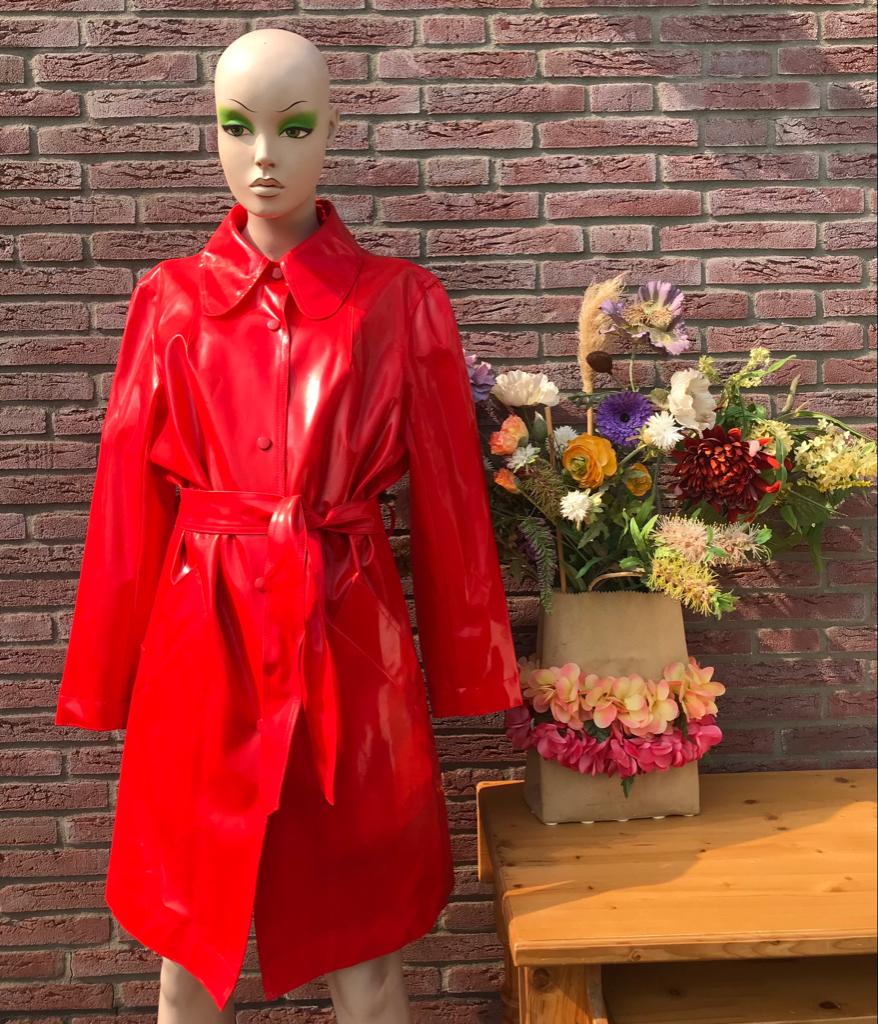 Vintage lakjas - rood - MODELISME Paris - T Unique - PVC PE, MODELISME, Nieuw, Ophalen of Verzenden, Maat 36 (S)