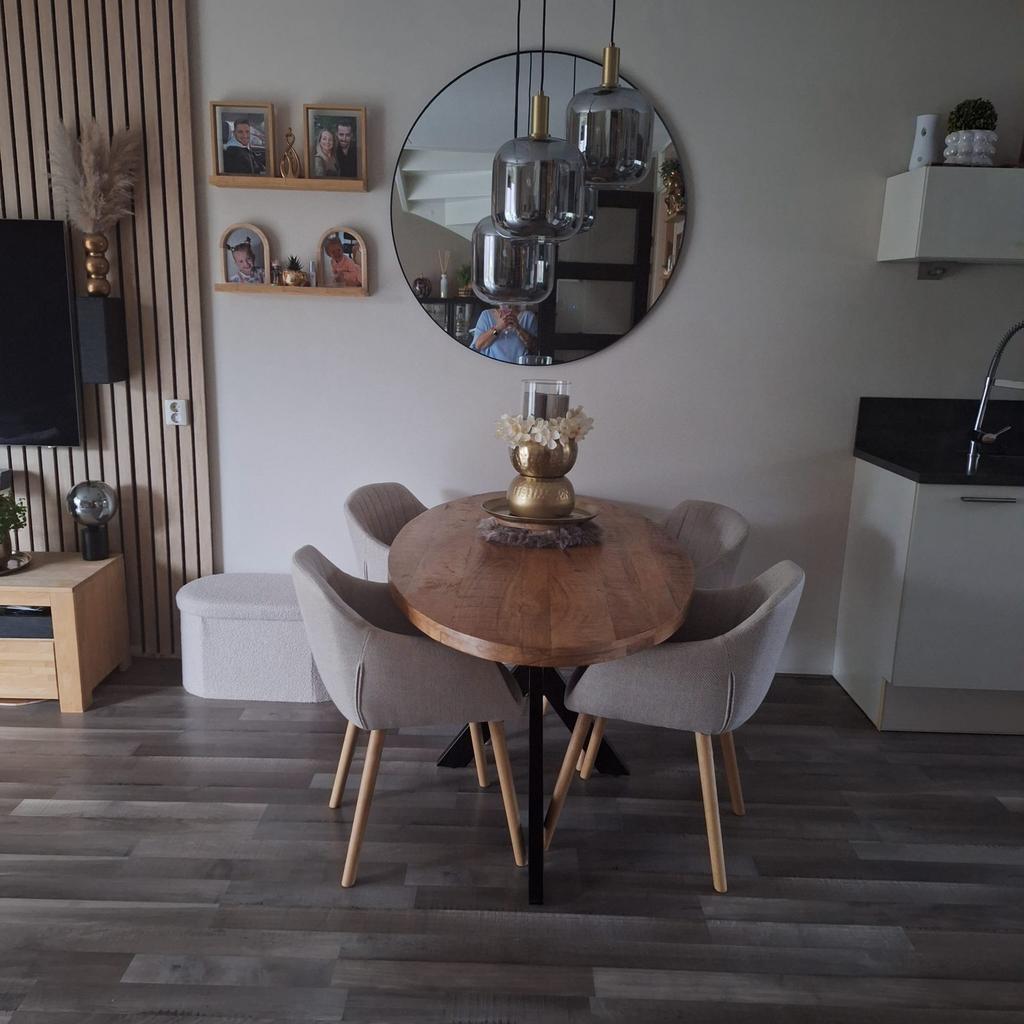 Ovale Mango Houten Eettafels, 100 tot 150 cm, Ophalen of Verzenden, Zo goed als nieuw, Vijf personen of meer