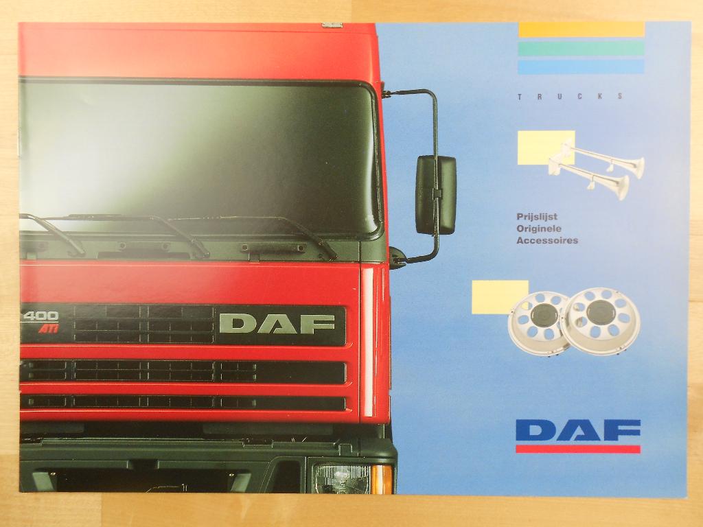 DAF Accessoires Prijslijst Brochure 1992 95 3600 3300 2800, Ophalen of Verzenden, Zo goed als nieuw, Overige merken, DAF