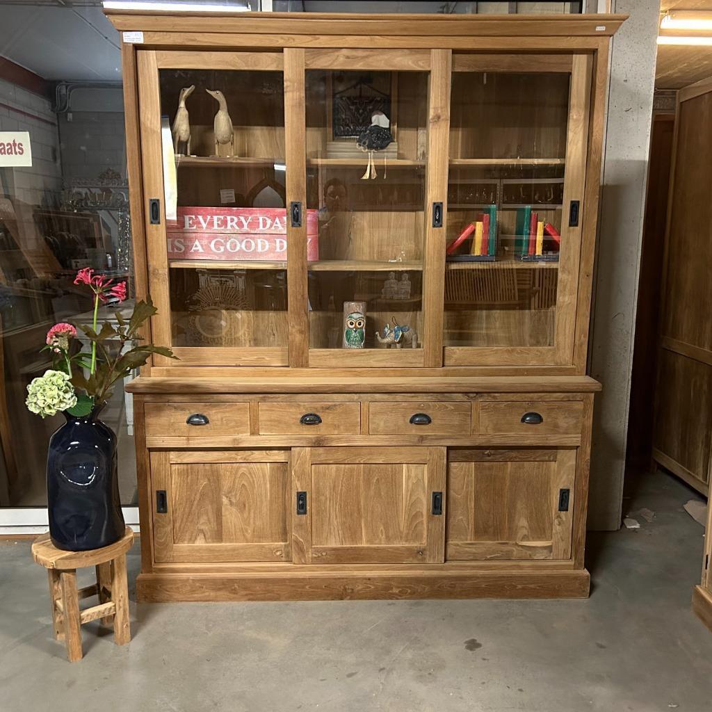 Buffetkast teak -  teakhout - vanaf € 355,- Bij TTM Wonen, TTM Wonen, Met deur(en), 200 cm of meer, Glas