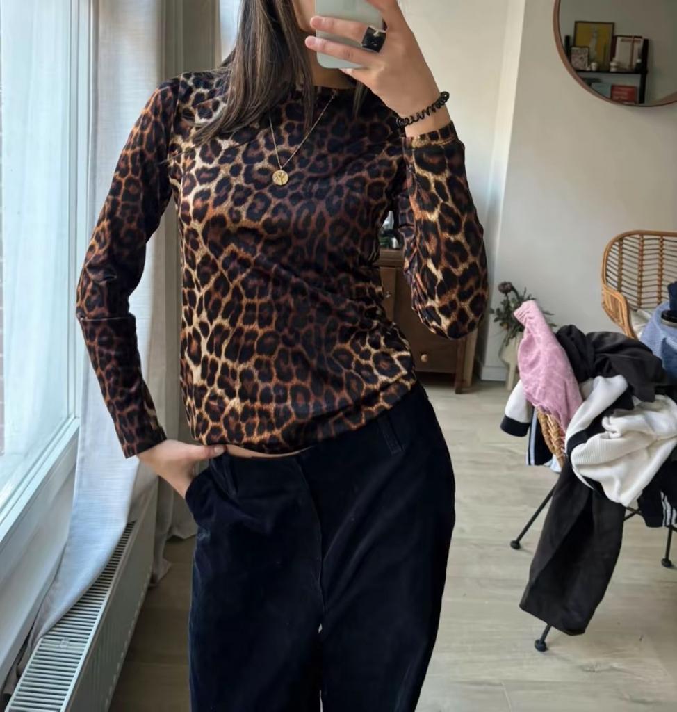 Stieglitz Leopard Longsleeve - Maat L, Kleding | Dames, Ophalen of Verzenden, Maat 42/44 (L), Lange mouw