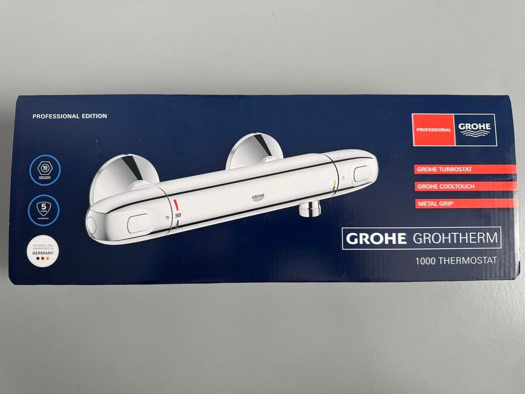 Grohe Grohtherm 1000 thermostaatkraan 15cm Met rozetten, Ophalen of Verzenden, Nieuw, Chroom, Douche