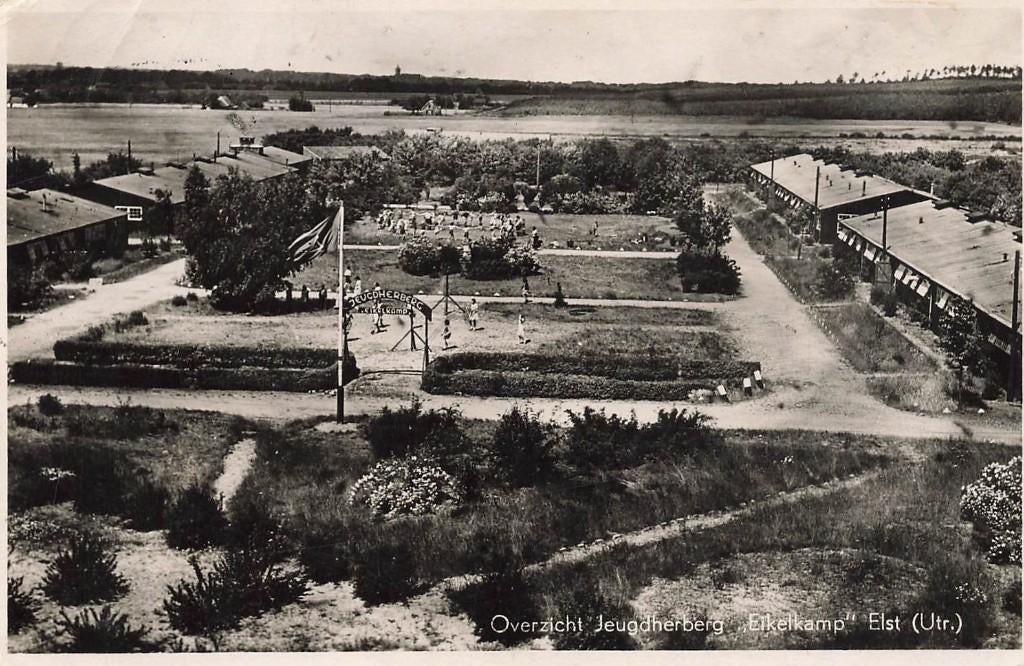 Elst (Utr.) Overzicht Jeugdherberg Eikelkamp, Verzamelen, Ophalen of Verzenden, 1940 tot 1960, Gelopen, Utrecht