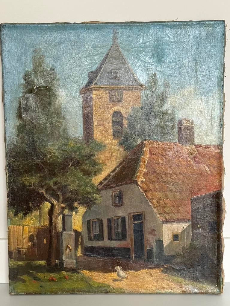 Antiek schilderij gesigneerd W.A Knip, Antiek en Kunst, Ophalen of Verzenden