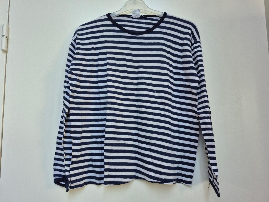 Donkerblauw - wit gestreept shirt maat L, Carnaval, Maat 42/44 (L), Ophalen of Verzenden, Kleding