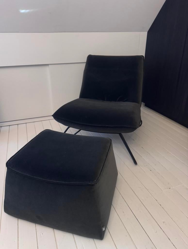 ROLF BENZ FAUTEUIL 394 met bijbehorende voetenbank, Huis en Inrichting, Fauteuils, Ophalen, Zo goed als nieuw, 75 tot 100 cm, 125 cm of meer