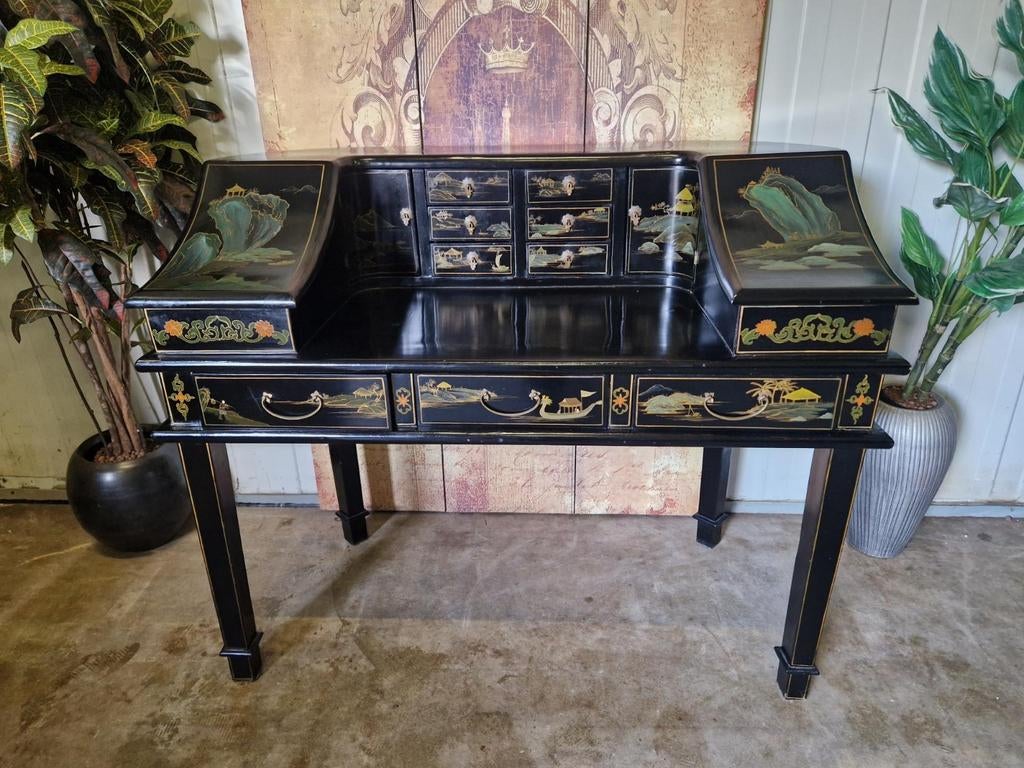 Antieke Oosters schrijftafel, bureau, desk, Ophalen of Verzenden