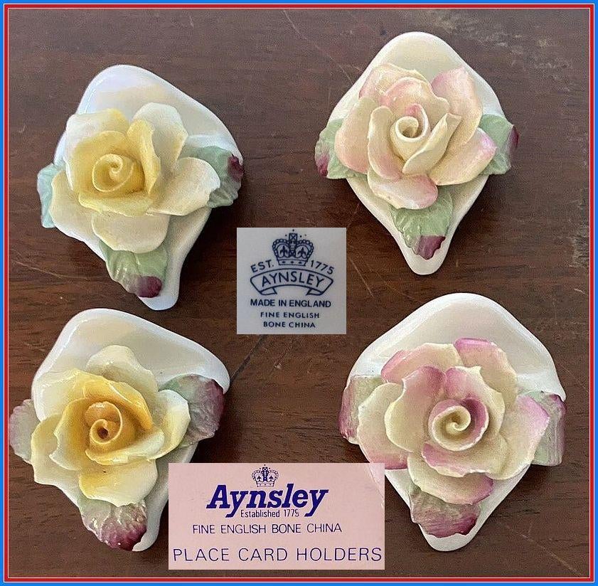 8x HOUDERS voor NAAMKAARTJES Aynsley Porselein, Overige typen, Ophalen of Verzenden, Zo goed als nieuw, Overige stijlen