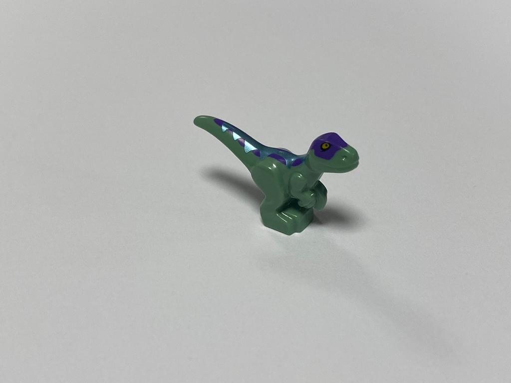 Lego zand groene baby dinosaurus met paarse streep op rug, Ophalen of Verzenden, Nieuw, Losse stenen, Lego